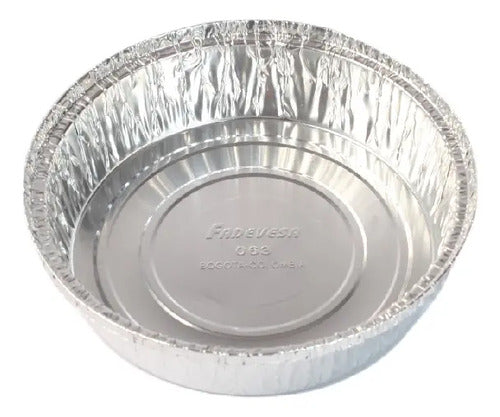 Recipiente Aluminio Molde Torta Con Tapa 18x6cm -12 Unidades Plateado