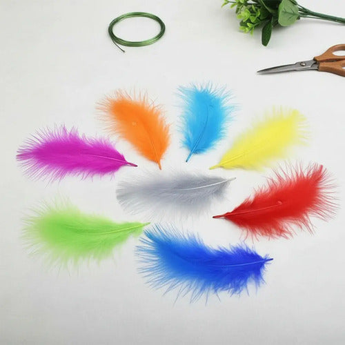 Plumas Decorativas Artificiales Multicolor Paquete X 100