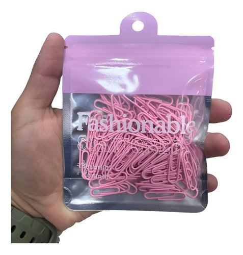 Clip Pastel Estándar Rosado X 80 Unidades  Rosa Claro