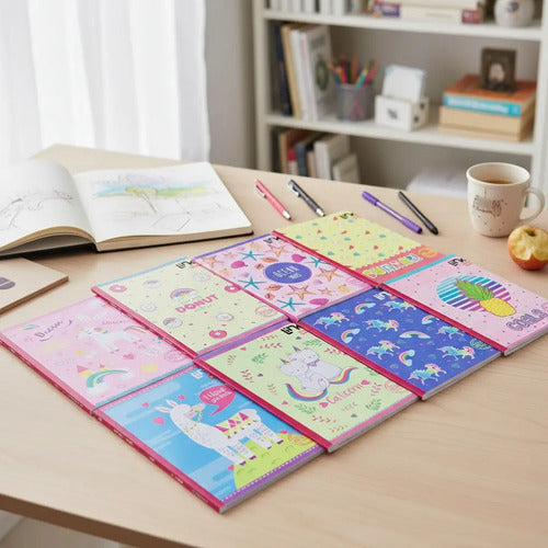 Cuaderno Stickers Cosido Cuadriculado 100 Hjs X 6 Unidades