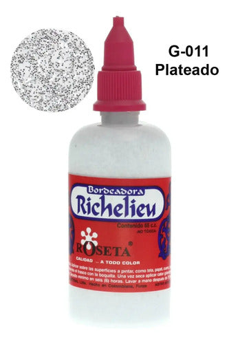 Pintura Escarchada Bordeadora Richelieu Roseta 65ml Plateado