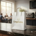 Bolsas Papel Regalo Feliz Cumpleaños 25x20x12cm -6 Unidades Blanco Feliz Cumpleaños
