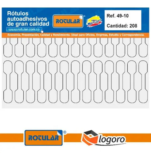 Rotulo Autoadhesivo Joyería 49-10mm X 208 Pcs - Ref. 49-10
