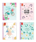 Cuaderno 5 Materias Pequeño Argollado Mujer 150 Hojas