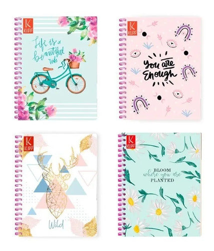 Cuaderno 5 Materias Pequeño Argollado Mujer 150 Hojas