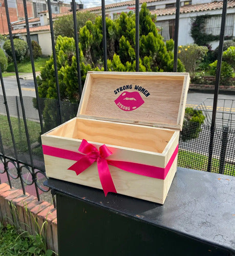 Caja Cofre Madera Para Regalo Día De La Mujer 30x15x15 Cm Madera