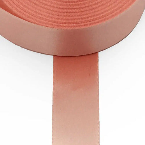 Cinta Salmon Raso Tela Satín Moños 3.5cm X 25 Metros Salmón
