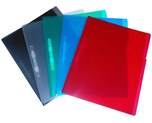 Carpeta Carta Plástica Gancho Legajador X 6 Pcs