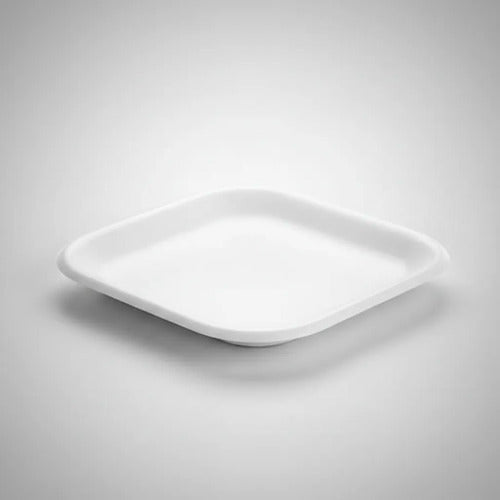 Bandeja Desechable Icopor 13x13cm #1 X 50 Unidades Blanco