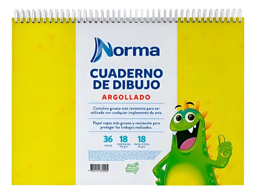 Cuaderno De Dibujo Argollado Norma 36 Hojas Blanco
