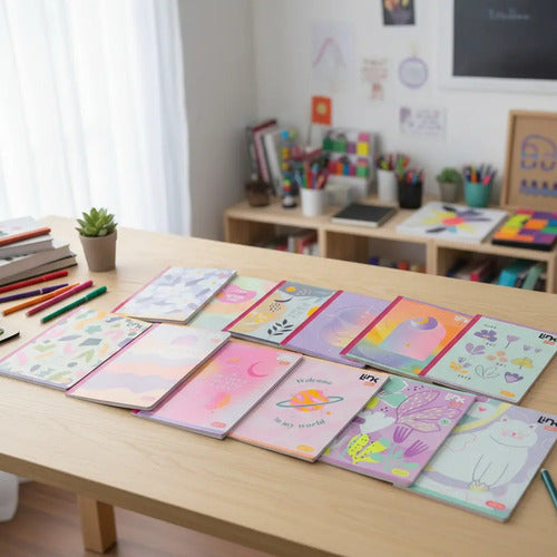 Cuaderno Con Stickers Cosido Cuadriculado 50 Hojas