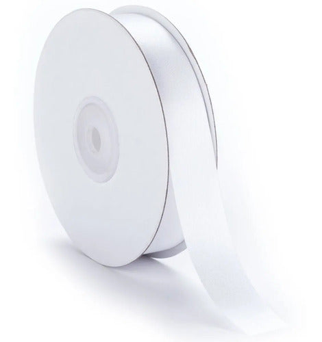 Cinta Blanco Raso Tela Satín Moños 50 Mts X 2.5 Cm  Rojo