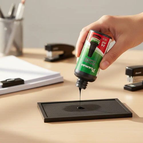 Tinta Negra Para Almohadilla/sellos Penmax 24ml - 6 Unidades Negro