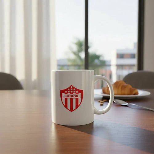 Mug Pocillo Taza Junior De Barranquilla Rojo Escudo
