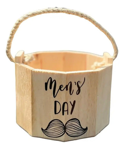 Cubeta De Madera Para Regalo Día Del Hombre 15x13cm Madera Cubeta