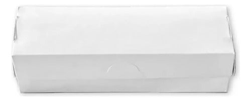 Caja Carton Blanca Porta Perro O Sushi Con Tapa X 100 Pcs Blanco