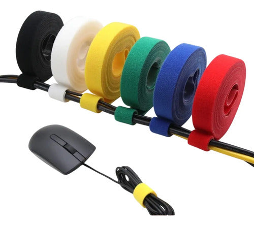 Velcro Organizador Amarra Cable 10mm X 1 Metro - 6 Rollos