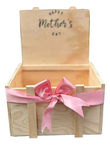 Caja Baul Madera Para Regalo Día De La Madre 25x20x15 Cm Madera Día De La Madre