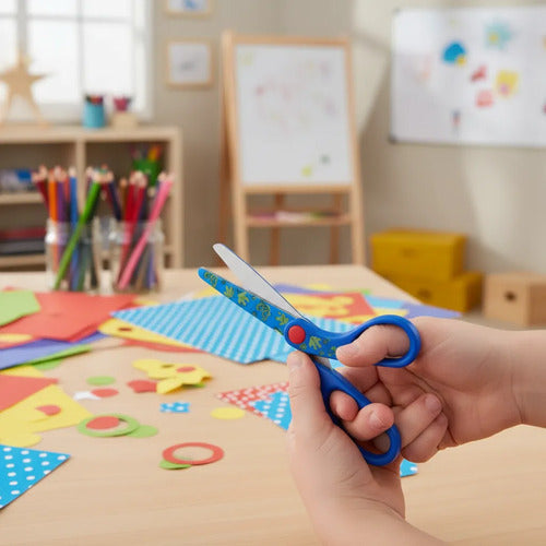 Tijeras Punta Roma Primavera Niños Estampada Personajes