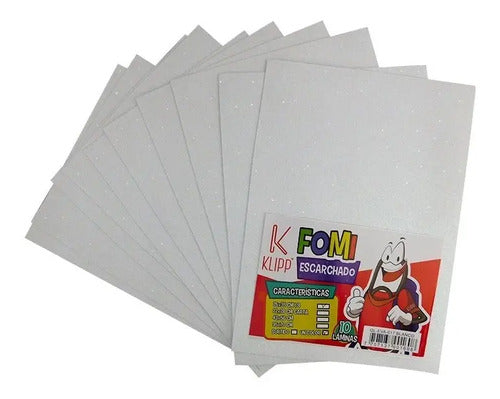 Fomi Foami Escarchado 1/8 Blanca X 10 Unidades Blanca