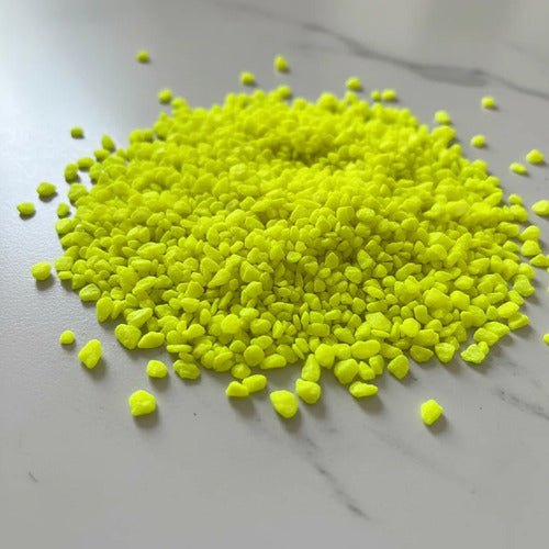 Piedra Artificial Para Manualidades Escolar 470gr Amarillo Neon