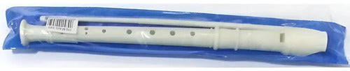 Flauta Corriente Con Estuche X 3 Unidades  Blanca