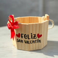 Cubeta De Madera Para Regalo San Valentin 15x13cm Madera San Valentín