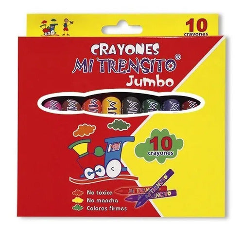 Crayola Crayones Jumbo Mi Trensito 10 Colores X 3 Cajas