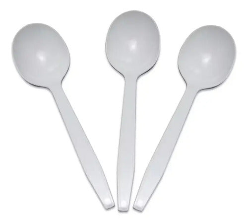Cuchara Sopa Biodegradable 14cm X 50 Unidades Blanco