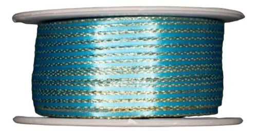 Cinta Lurex Oro Color Azul Claro Raso Tela 100 Mts X 3mm Azul Claro Lurex