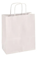 Bolsa Papel Blanco Con Manija 90gr 20x25x12 Cm X 12 Pcs Blanco Manija