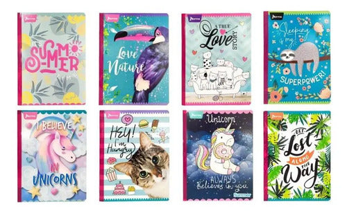 Cuaderno Stickers Cosido Rayado 100 Hjs X 12 Unidades