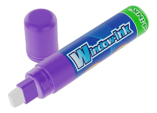 Marcador De Vinilo Tipo Posterman Window Ink 15 Mm Morado Morado