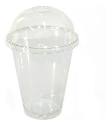 Vaso Plástico Reciclable Gold Con Tapa 16 Oz X 50 Unidades Transparente