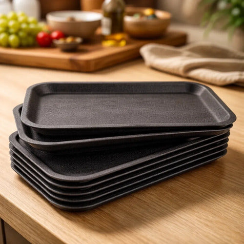 Bandeja Desechables Icopor Negro 21.2x12.2cm #17 X 50 Und Negro