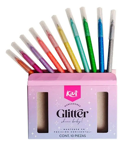 Marcadores Glitter Escarchado Kiut X 10 Colores