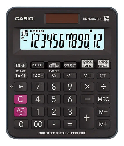 Calculadora Casio Mj-120d Plus 12 Digitos Negro
