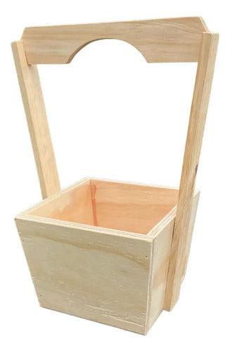 Caja Decorativa Canasta Pino Regalo 27x15x15 Cm  Madera Canasta