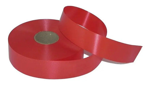 Cinta Roja Decorativa Papel Para Moños 45 Mts X 2.5 Cm Rojo