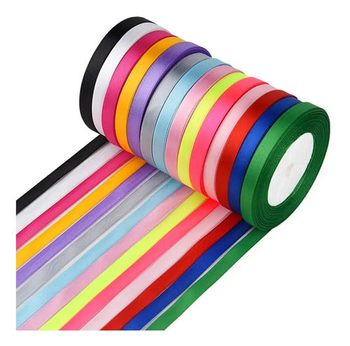 Cinta De Raso Para Moños 50 Mts X 1.2 Cm Color A Elección Verde Oscuro