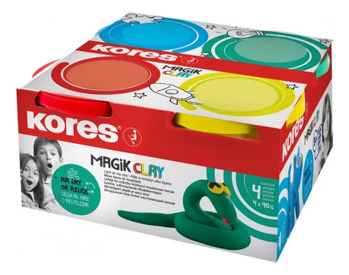 Foamy Masa Moldeable Magik Clay Kores X 4 Colores 40gr/c/u Surtido