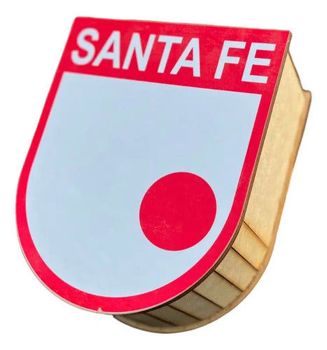 Caja Decorativa Forma Escudo Santa Fe Regalo 22x21x8 Cm  Mdf Santa Fe