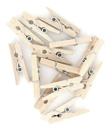 50 Pcs Mini Ganchos Madera Decoración Fotos 3.5 Cm