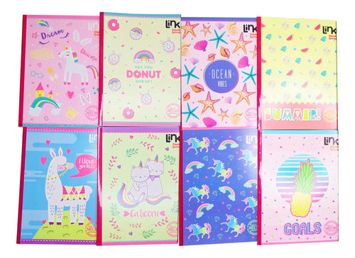 Cuaderno Stickers Cosido Rayado 100 Hjs X 12 Unidades