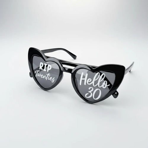 Gafas Personalizadas Cumpleaños Fiesta X 6 Unidades Negro Corazón