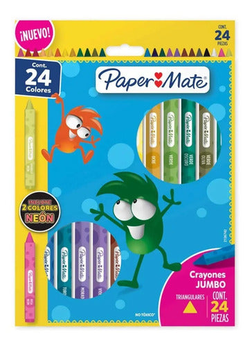 Crayon Jumbo Triangular Paper Mate X 24 Unidades
