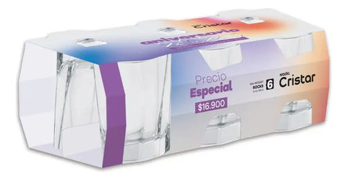 Set 4 Vasos De Vidrio Redondo 8 Oz  Transparente