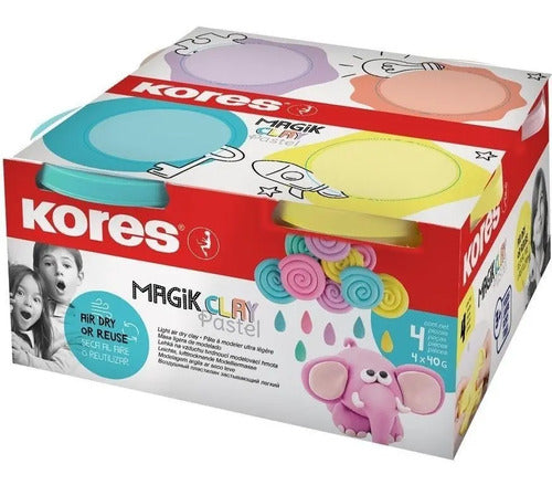 Foamy Masa Moldeable Magik Clay Kores X 4 Pastel 40gr/c/u Pastel