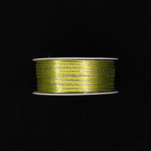 Cinta Lurex Oro Color Verde Pistacho Raso Tela 100 Mts X 3mm Verde 3mm