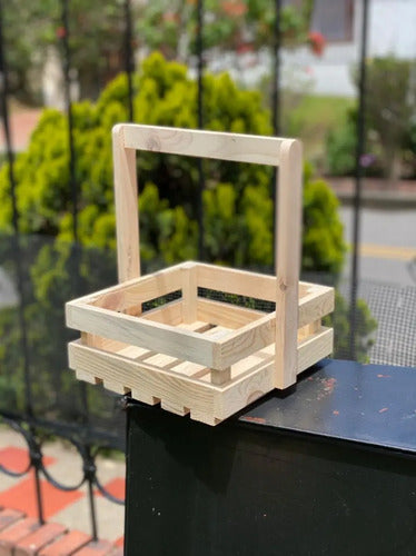 Base Canasta Madera Con Manija Ancheta Varios Usos